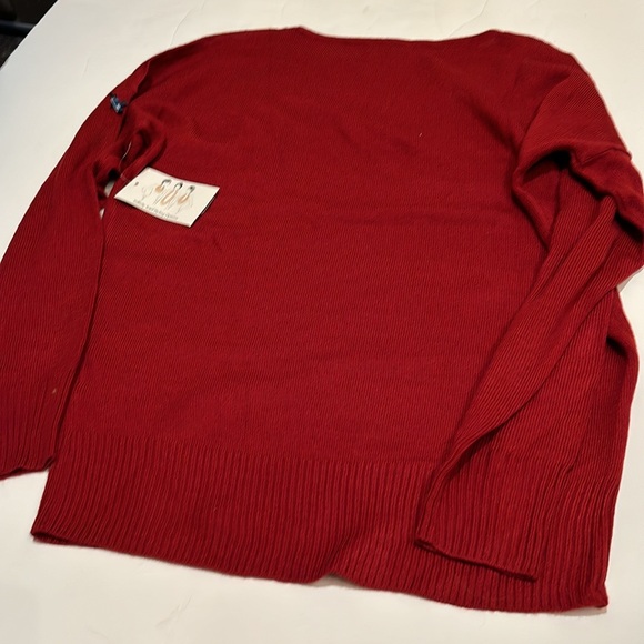 NWT A.N.A, ANA medium red sweater crew long sleeve M - Picture 5 of 9